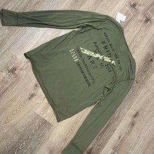 NWT Zadig & Voltaire long sleeve deep V neck slim Cotton shirt